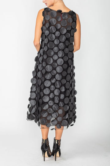 Black Mesh And Chiffon Layered Triangle Dress